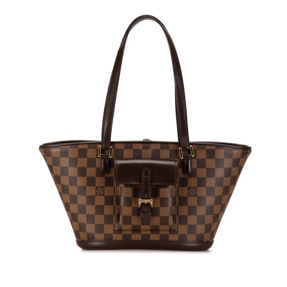 LOUIS VUITTON Brown Damier Leather Tote Bag - Picture 1 of 8